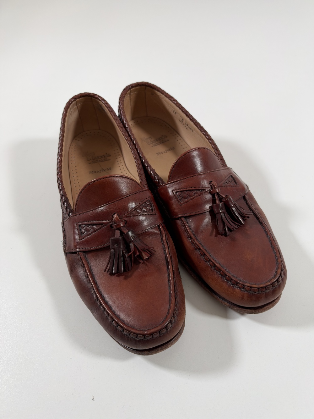 Allen Edmonds Shoes Mens Size 13 Brown Maxfield Tassel Loafers Leather USA